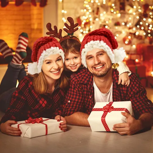 L Voksen Julehat Dame Vinter Strikhue Mode Hat