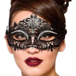Lady Of Luck Maskerade Masker, Venetianske Masker, Metal Maskerade Maske til Kvinder Laserskåret Festmaske (sort Maskerade Maske kompatibel Kvinder) | Fyndiq