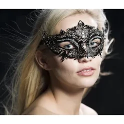 Lady Of Luck Maskerade Masker, Venetianske Masker, Metal Maskerade Maske til Kvinder Laserskåret Festmaske (sort Maskerade Maske kompatibel Kvinder) | Fyndiq