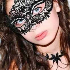 Lady Of Luck Maskerade Masker, Venetianske Masker, Metal Maskerade Maske til Kvinder Laserskåret Festmaske (sort Maskerade Maske kompatibel Kvinder) | Fyndiq