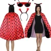 Ladybug kostume dame, ladybug kostume kappe, ladybug kappe med hætte, karneval damer kappe ladybug kappe kostume til voksne, karneval, temafest—max