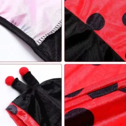 Ladybug kostume dame, ladybug kostume kappe, ladybug kappe med hætte, karneval damer kappe ladybug kappe kostume til voksne, karneval, temafest—max