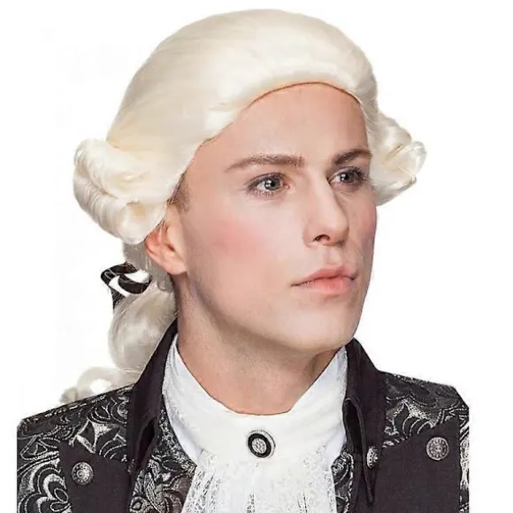 Lang Bølget Beige Paryk Washington Halloween Kostume Cosplay Paryk