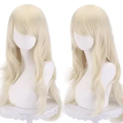Lang Krøllet Cosplay Paryk – Flerfarvet Bølget Hår 70cm, Varmebestandig Syntetisk Paryk til Anime og Halloween*JF70-10*{REN} JF70-10 JF70-10