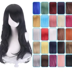 Lang Krøllet Cosplay Paryk – Flerfarvet Bølget Hår 70cm, Varmebestandig Syntetisk Paryk til Anime og Halloween*JF70-10*{REN} JF70-10 JF70-10