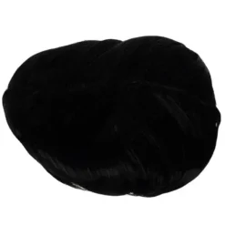 Lang paryk med fletninger syntetisk hår sort 55 cm, hovedomkreds 52,7–57,3