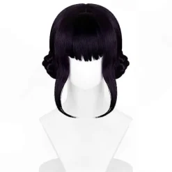 Lang Syntetisk Cosplay Paryk til Kvinder Piger, Anime Idol Sceneoptræden Hår Kostume Tilbehør Black purple Zoey