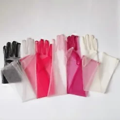 Lange elegante tylhandsker 55 cm ultratynde handsker kjolehandsker bryllups albuehandsker til teselskaber Halloween kostume Champagne Champagne