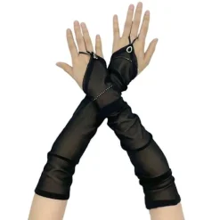 Lange fingerløse armvarmere til kvinder, vintage 1920'er kostume rekvisitter handsker bryllupper og aftenarrangement flapper udklædningstøj hvid uden diamant Black | Fyndiq
