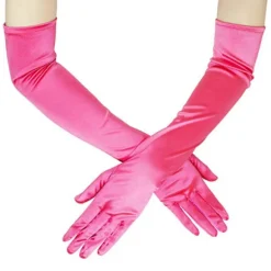 Lange satinhandsker til kvinder, bryllupshandsker, scenehandsker, dansehandsker, satinhandsker, bankethandsker, gallahandsker, kongeblå Royal Blue