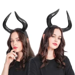 Langt oksehorn hovedbeklædning Cosplay horn pandebånd festartikler til Halloween