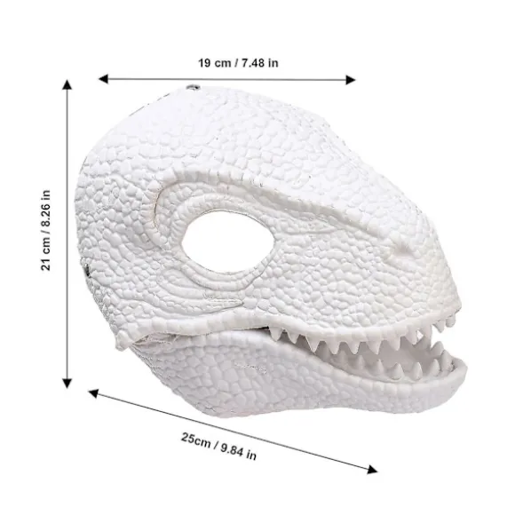 Latex Dinosaurmaske med Øjnefangende Åbning og Bevægelig Kæbe