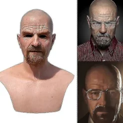 Latex Helmaske til Hele Hovedet Walter White Breaking Bad Halloween Cosplay Maske Ui