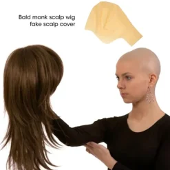 Latex Skaldepander Hoved Paryk Hætte Tyk Skaldet Cosplay Hat Fancy Dress Makeup Kostume til Børn Voksne Halloween Fest