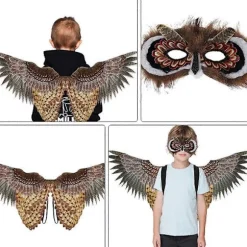 [LCS]1 sæt uglevinger maske dyr ugle kostume sæt sceneoptræden rekvisit børnelegetøj Owl pattern 98X38X1CM