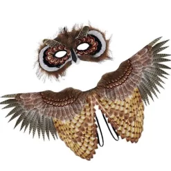 [LCS]1 sæt uglevinger maske dyr ugle kostume sæt sceneoptræden rekvisit børnelegetøj Owl pattern 98X38X1CM
