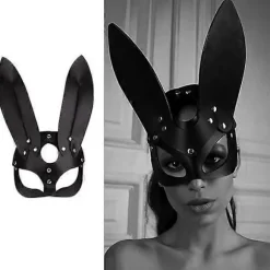 Læder Katte Maske til Kvinder Sexet Halvt Ansigt Øjenmaske Cosplay Kostume Rekvisitter Fest Maskerade Tilbehør