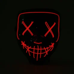 LED Glow Maske EL Wire Lys Op The Purge Film Kostume Pink