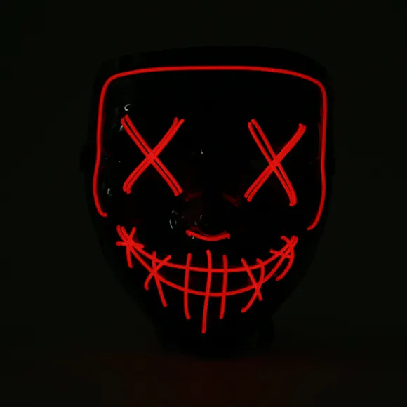 LED Glow Maske EL Wire Lys Op The Purge Film Kostume Pink