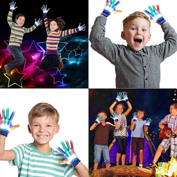 LED Handsker, 1 Par LED Flerfarvede Blinkende Handsker, Blinkende