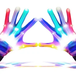 LED Handsker, LED Handsker til Børn Teenagere og Voksne Gave, LED Finger Handsker, Fingerlys Handsker, Velegnet til 9