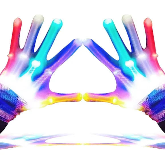 LED Handsker, LED Handsker til Børn Teenagere og Voksne Gave, LED Finger Handsker, Fingerlys Handsker, Velegnet til 9