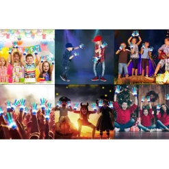 LED Handsker, LED Handsker til Børn Teenagere og Voksne Gave, LED Finger Handsker, Fingerlys Handsker, Velegnet til 9