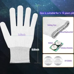 LED Handsker, Lysende Skelet Handsker Glødende med 5 Farver og 6 Blinkende Tilstande, Halloween Jul Fødselsdag Cosplay Festival Fest Gave, Bedste Gaver Fo | Fyndiq
