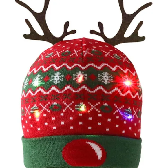 LED Jule-Strikket Hat, Lysende Strikket Hat