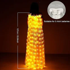 Led Luminous Store Vinger Adult Varme Lys Gyldne Vinger Sommerfugl Kappe Bar Performance Fluorescerende Rekvisitter, Halloween Dekoration Tøj