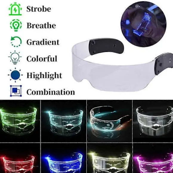LED Lysende Briller Elektronisk Visir Briller Lysende Briller Rekvisit Til Festival