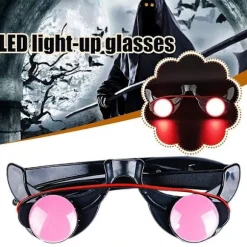 LED Lysende Briller Sjove Røde Øjne Halloween Cosplay Tilbehør Fest