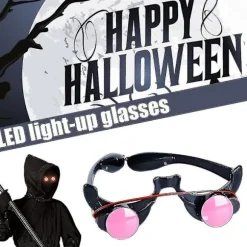 LED Lysende Glow Briller Sjove Røde Øjne Halloween Cosplay Tilbehør [HK]