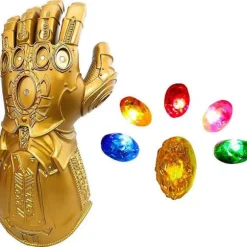 LED Lysende Infinity Gauntlet Thanos Handsker med Aftagelige Magnetiske Infinity Stene