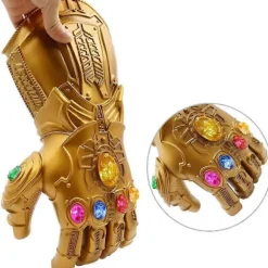 LED Lysende Infinity Gauntlet Thanos Handsker med Aftagelige Magnetiske Infinity Stene