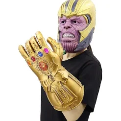 LED Lysende Infinity Gauntlet Thanos Handsker med Aftagelige Magnetiske Infinity Stene