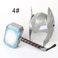 LED Lysende Lyde Thor Hammer Hjelm Maske Børn Cosplay Legetøj Action Figur Tilbehør 4