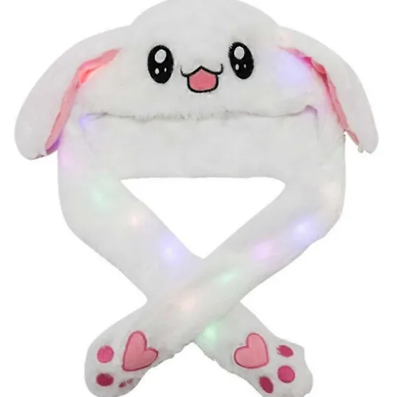 LED Lysende Plys Bevægelig Kaninhat Sjov Lysende og Øre Bevægelig Kaninhat Kasket til Kvinder Piger, Cosplay Jul Fest Feriehat