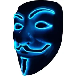 LED maske med lyskæder til Halloween, kostume, cosplay fest