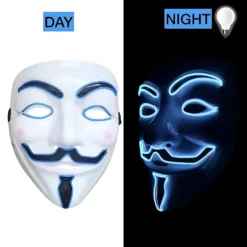 LED maske med lyskæder til Halloween, kostume, cosplay fest