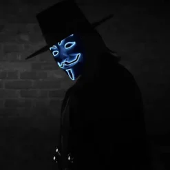 LED maske med lyskæder til Halloween, kostume, cosplay fest