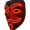 LED Maske V Vendetta Maske EL Wire Lysende til Halloween Kostume Cosplay Fest