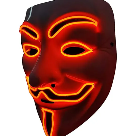 LED Maske V Vendetta Maske EL Wire Lysende til Halloween Kostume Cosplay Fest
