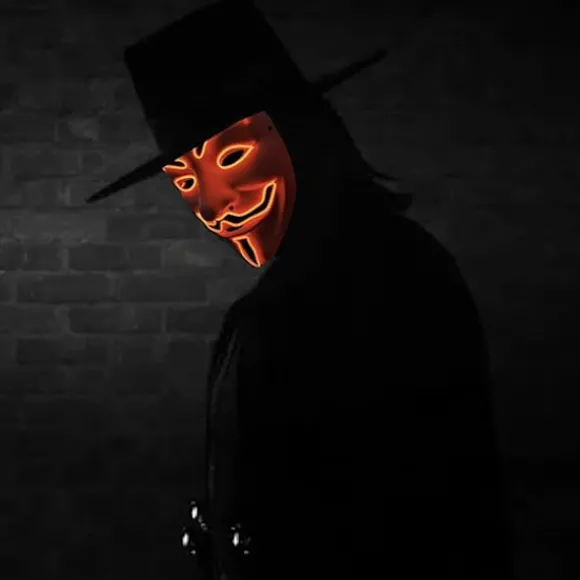 LED Maske V Vendetta Maske EL Wire Lysende til Halloween Kostume Cosplay Fest