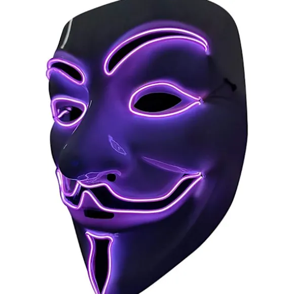LED Maske V Vendetta Maske EL Wire Lysende til Halloween Kostume Cosplay Fest