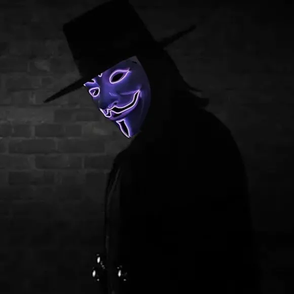 LED Maske V Vendetta Maske EL Wire Lysende til Halloween Kostume Cosplay Fest