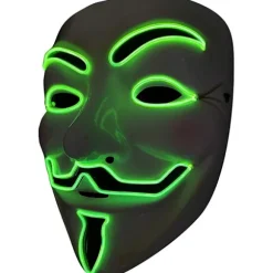 LED Maske V Vendetta Maske EL Wire Lysende til Halloween Kostume Cosplay Fest