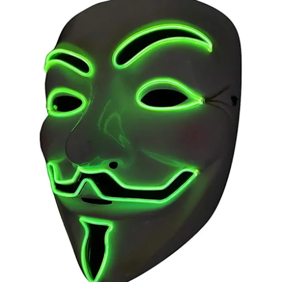 LED Maske V Vendetta Maske EL Wire Lysende til Halloween Kostume Cosplay Fest