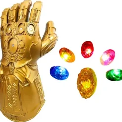 LED-belyst Infinity Gauntlet Thanos Handsker med Aftagelige Magnetiske Infinity Stene