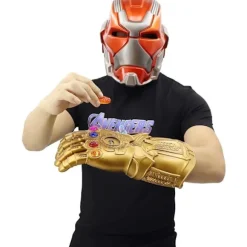 LED-belyst Infinity Gauntlet Thanos Handsker med Aftagelige Magnetiske Infinity Stene
